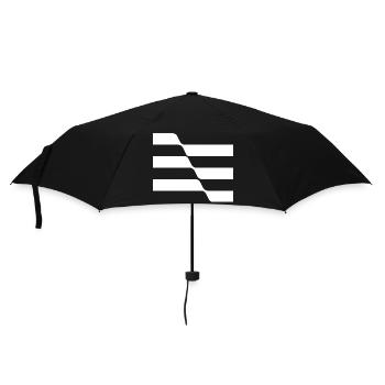 Design der geometrischen Streifen - Regenschirm (klein) - Schwarz - Vorne
