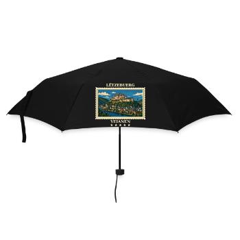 Luxemburg Vianden Vintage Reisemarke - Regenschirm (klein) - Schwarz - Vorne