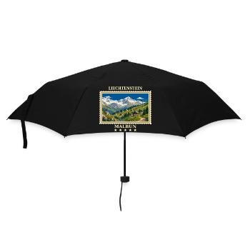 Liechtenstein Malbun Vintage Reisemarke - Regenschirm (klein) - Schwarz - Vorne