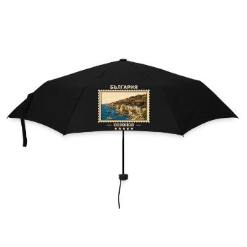 Bulgarien Sozopol Vintage Reisemarke - Regenschirm (klein) - Schwarz - Vorne