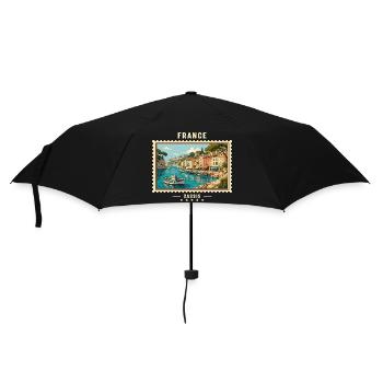 Frankreich Cassis Vintage Reisemarke - Regenschirm (klein) - Schwarz - Vorne