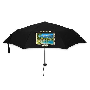 Liechtenstein Gamprin Vintage Reisemarke - Regenschirm (klein) - Schwarz - Vorne