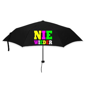 Nie wieder - Regenschirm (klein) - Schwarz - Vorne