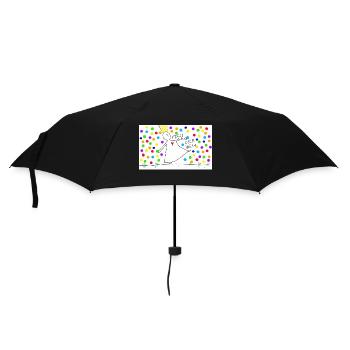 Freu dich viel. - Regenschirm (klein) - Schwarz - Vorne