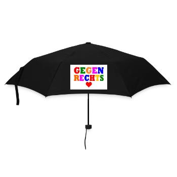 Gegen rechts - Regenschirm (klein) - Schwarz - Vorne