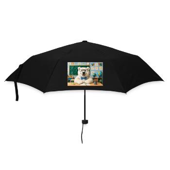 Süßer Bär Wissenschaftler mit Brille - Regenschirm (klein) - Schwarz - Vorne