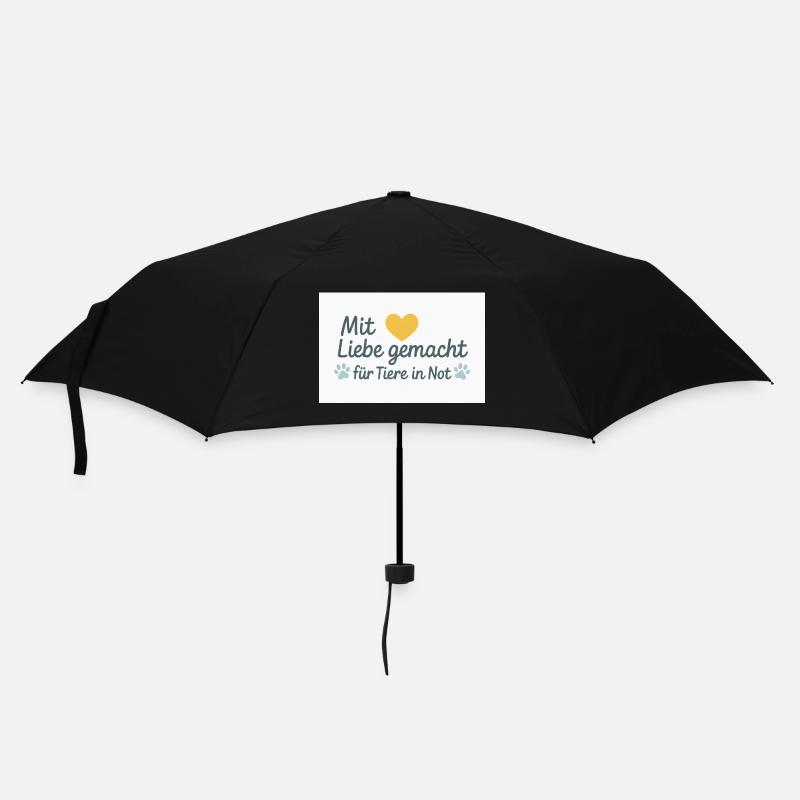 Für Tiere in Not - Regenschirm (klein) - Schwarz