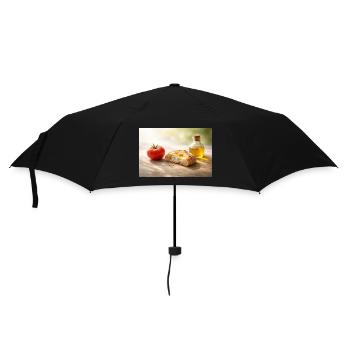 Tomate. Brot. Öl. - Regenschirm (klein) - Schwarz - Vorne