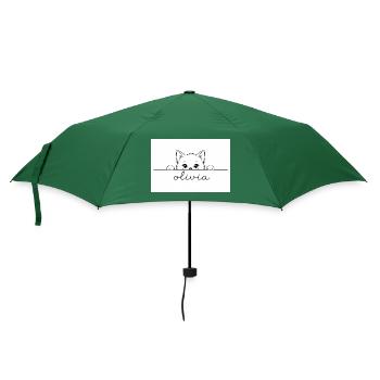 kitten looks curiously at Olivia. - Umbrella (small) - bottlegreen - Front
