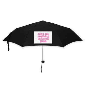 Werde vegan und rette die Tiere - Regenschirm (klein) - Schwarz - Vorne
