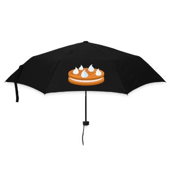 Keks, Cookie, Biscuit mit Sahne - Regenschirm (klein) - Schwarz - Vorne