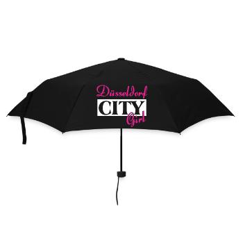 Düsseldorf City Girl Städtenamen Outfit - Regenschirm (klein) - Schwarz - Vorne
