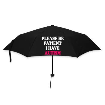 please be patient i have autism - Umbrella (small) - black - Front