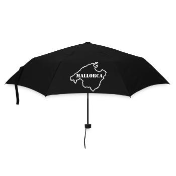 Mallorca - contour of the island - with lettering - Umbrella (small) - black - Front