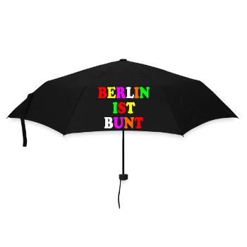 Berlin ist bunt - Regenschirm (klein) - Schwarz - Vorne