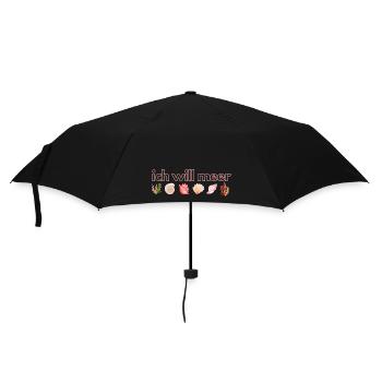 ICH WILL MEER - für Strandlover + Meersüchtige - Regenschirm (klein) - Schwarz - Vorne