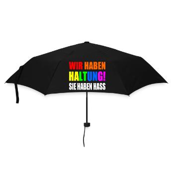 wir haben haltung sie haben hass - Regenschirm (klein) - Schwarz - Vorne