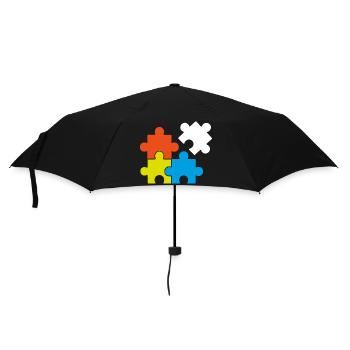 Puzzel Retrogaming Geschenk Legespiel Spiel Games - Regenschirm (klein) - Schwarz - Vorne