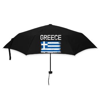 Grafik der griechischen Flagge in Stress - Regenschirm (klein) - Schwarz - Vorne
