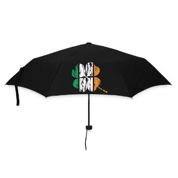 Irland irische Flagge grunge used look Kleeblatt - Regenschirm (klein) - Schwarz - Vorne