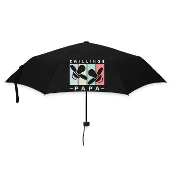 Zwillingspapa Spruch vintage retro - Regenschirm (klein) - Schwarz - Vorne