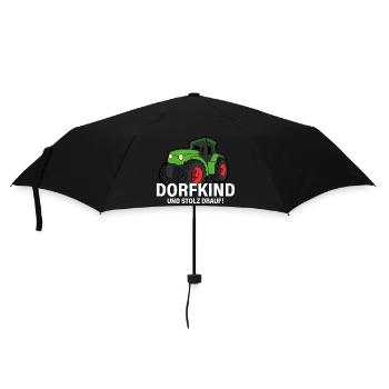 Dorfkind und Stolz drauf Traktor Spruch - Regenschirm (klein) - Schwarz - Vorne