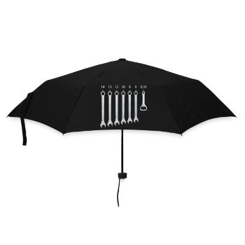Maulschlüssel mit Bieröffner - Regenschirm (klein) - Schwarz - Vorne