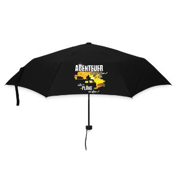 Abenteuer Camper Van Caravan Reisen Gitarre Spruch - Regenschirm (klein) - Schwarz - Vorne