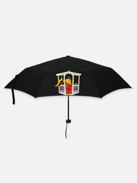 Münchner Kindl und Dackel im Riesenrad - Regenschirm (klein) - Schwarz