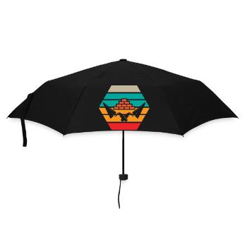 Maurer Retro - Regenschirm (klein) - Schwarz - Vorne
