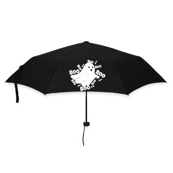 "BOO" Halloween Geist - Regenschirm (klein) - Schwarz - Vorne