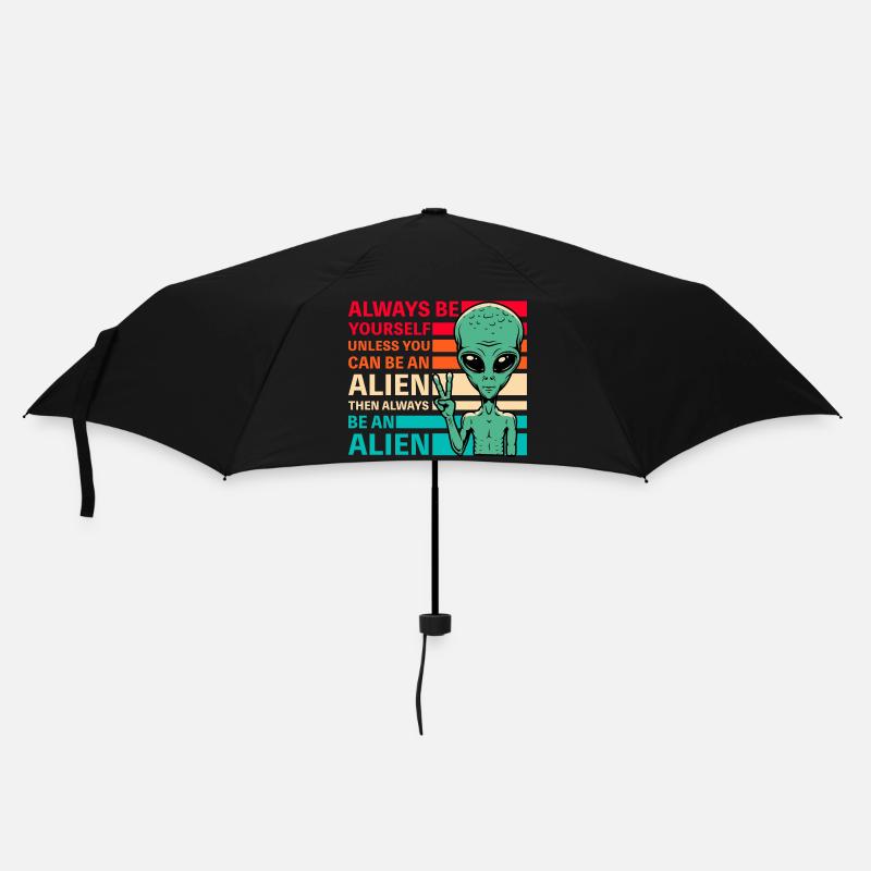 Alien Lustiger Spruch - Regenschirm (klein) - Schwarz
