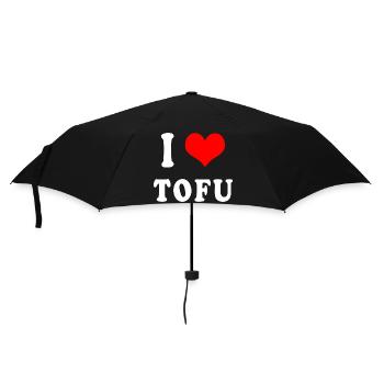 Ich liebe Tofu - Regenschirm (klein) - Schwarz - Vorne