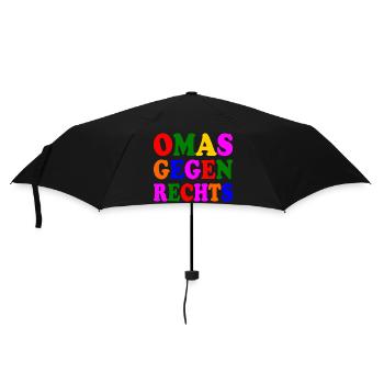 Omas gegen rechts - Regenschirm (klein) - Schwarz - Vorne