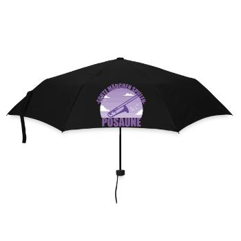 Posaune Musikerin Instrument Mädchen Geschenk - Regenschirm (klein) - Schwarz - Vorne