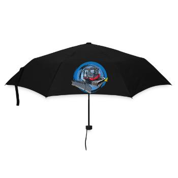 Pistenraupe, Schneeraupe, Schneekatze - Regenschirm (klein) - Schwarz - Vorne