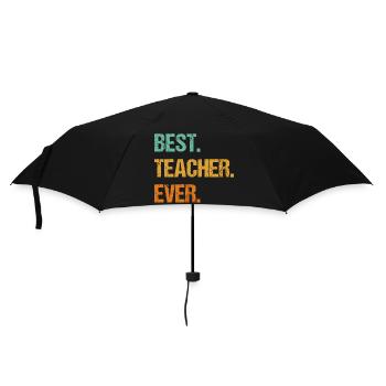 Bester Lehrer aller Zeiten Motivations-T-Shirt - Regenschirm (klein) - Schwarz - Vorne