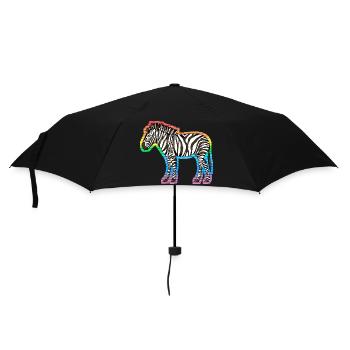 Zebra - Regenschirm (klein) - Schwarz - Vorne