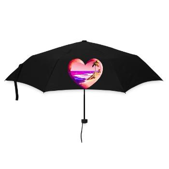 beach palm tree sun summer vacation island palm trees - Umbrella (small) - black - Front