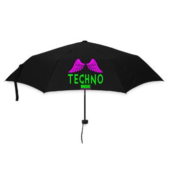 Engelsflügel der Techno-Musik - Regenschirm (klein) - Schwarz - Vorne