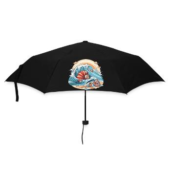 Shells in the waves - Umbrella (small) - black - Front