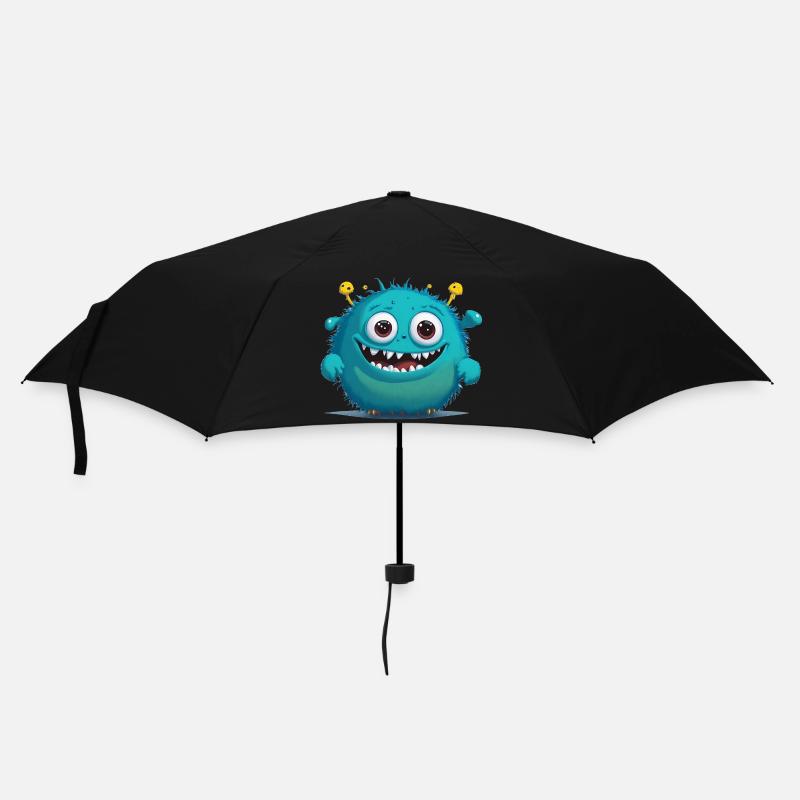 kleines blaues Monster - Regenschirm (klein) - Schwarz