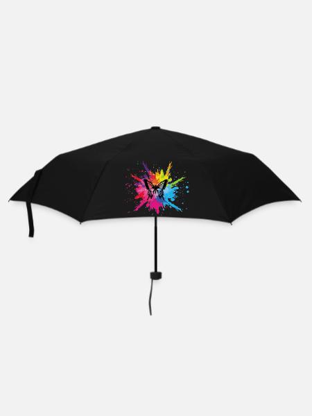 Mehrfarbiger Schmetterling - Regenschirm (klein) - Schwarz