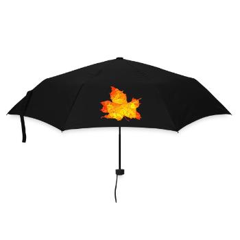 Polygonales Herbst Ahorn Baum Blatt Poly Kunst - Regenschirm (klein) - Schwarz - Vorne
