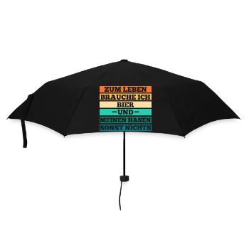 Bier Kaninchen Hase - Regenschirm (klein) - Schwarz - Vorne