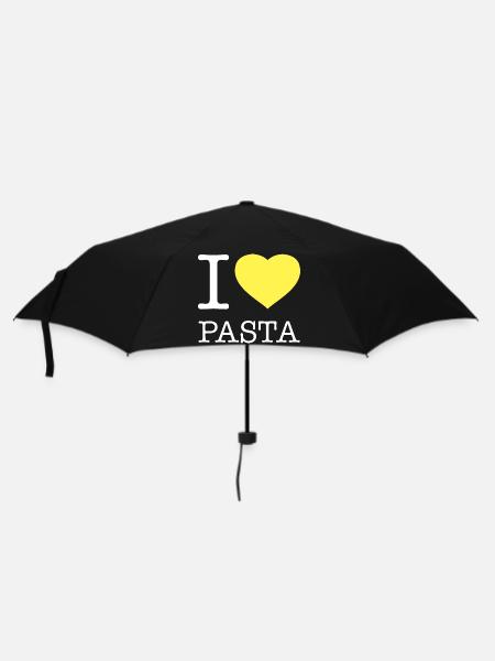 I LOVE PASTA - Regenschirm (klein) - Schwarz