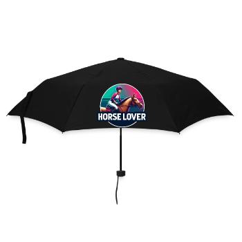 Emblème du cavalier équestre - Parapluie standard - noir - Devant