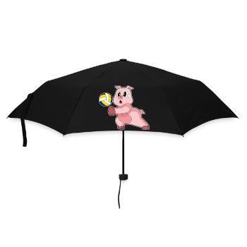 Pig Volleyball Player Volleyball Sports - Umbrella (small) - black - Front