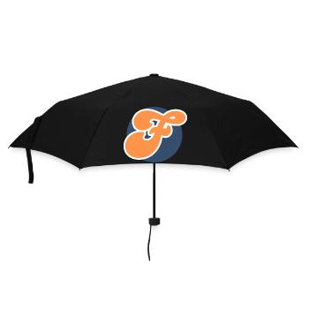 Buchstabe f orange sport - Regenschirm (klein) - Schwarz - Vorne