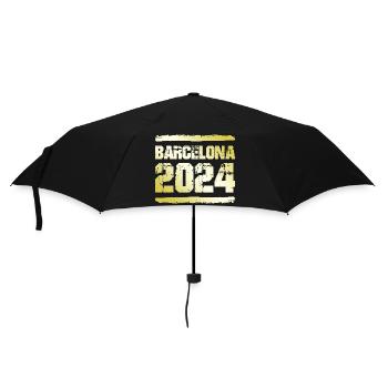 Barcelona 2024 Gold - Regenschirm (klein) - Schwarz - Vorne